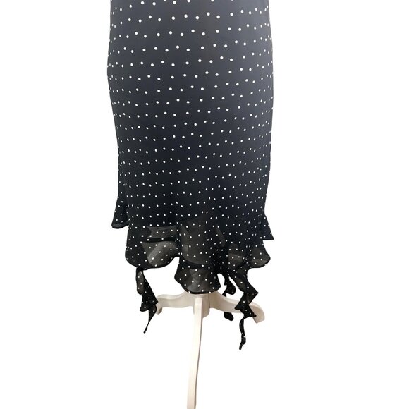 Jessica Simpson Black & White Polka Dot Mini Dress With Ruffle Detail Medium - Picture 9 of 16